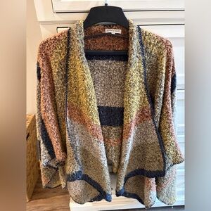 Woven Heart Colorful Open Front Poncho